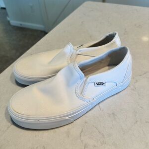 Vans Classic White Canvas Slip-Ons